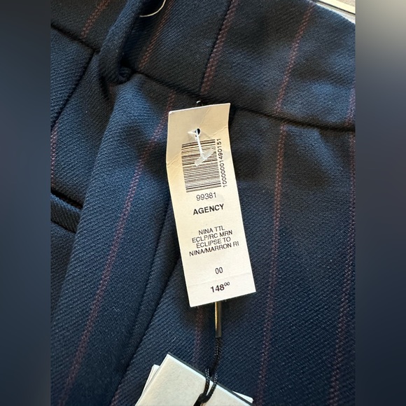 Babaton Agency Pant - Navy with brown stripes - Picture 2 of 3